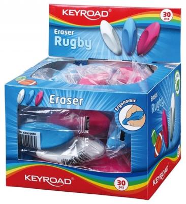 Opakowanie Gumka uniwersalna KEYROAD Rugby Display 30 sztuk mix