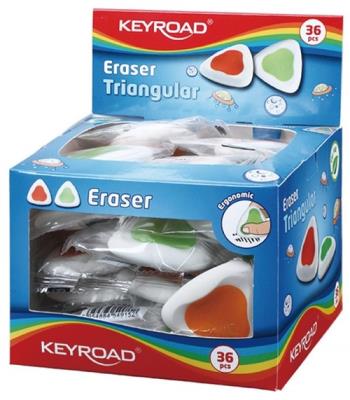 Opakowanie Gumka uniwersalna KEYROAD Trójkątna Display 36 sztuk mix