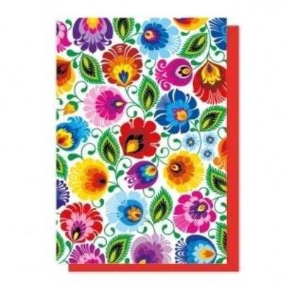 Opakowanie Karnet Nr.12 - kwiaty łowickie białe FOLKSTAR