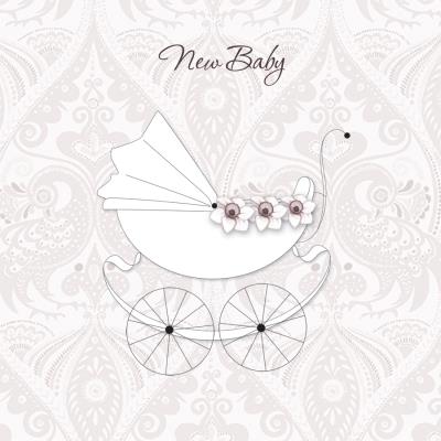 Okładka książki Karnet Swarovski kwadrat CL0108 Narodziny wózek