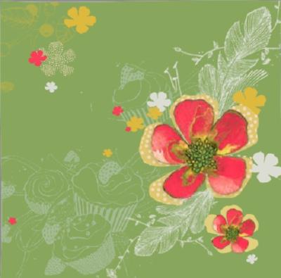 Okładka książki Karnet Swarovski kwadrat CL2902_BL Kwiaty oliwkowy