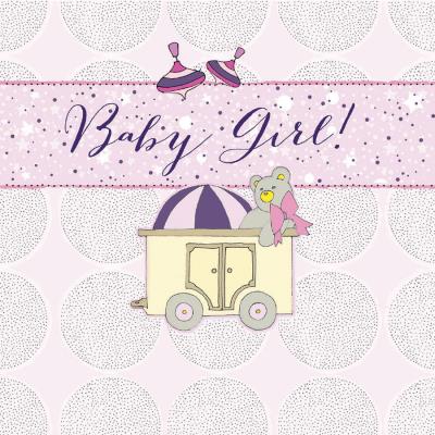 Opakowanie Karnet Swarovski kwadrat Narodziny dziewczyna wagonik