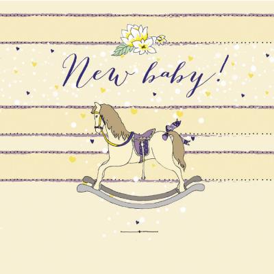 Opakowanie Karnet Swarovski kwadrat Narodziny konik na biegunach