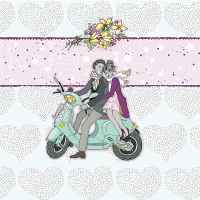 Opakowanie Karnet Swarovski kwadrat Ślub skuter