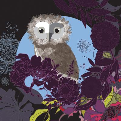 Opakowanie Karnet Swarovski kwadrat Sowa