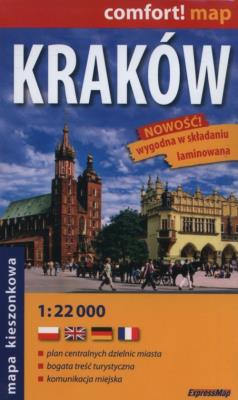 Kraków mapa kieszonkowa  1:22 000 laminowana. Wydawca: ExpressMap. SmakLiter.pl Opakowanie Kraków mapa kieszonkowa  1:22 000 laminowana