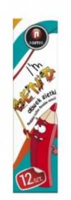 Kredki ołówkowe trójkątne 12 kolorów YN NOSTER. Wydawca: Noster. SmakLiter.pl Opakowanie Kredki ołówkowe trójkątne 12 kolorów YN NOSTER