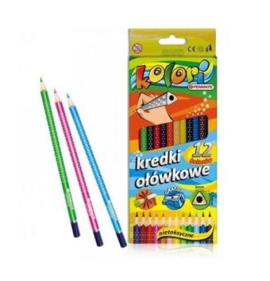 Opakowanie Kredki ołówkowe trójkątne Penmate Premium 12 kolorów (TT77596)