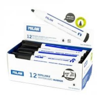 Opakowanie Marker do tablic napełniany czarny (12szt) MILAN