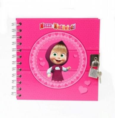 Opakowanie Pamiętnik spiralny z kłódką Masza i niedźwiedź