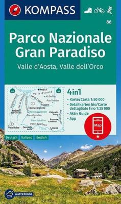 Parco Nazionale Gran Paradiso KV WK 86 Kompass. Autor: praca zbiorowa. SmakLiter.pl Okładka książki Parco Nazionale Gran Paradiso KV WK 86 Kompass