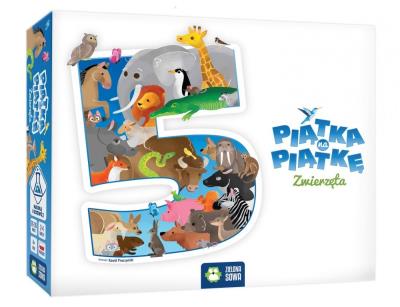 Piątka na piątkę! Zwierzęta. Gra. Autor: Anna Sobich-Kamińska. SmakLiter.pl Okładka książki Piątka na piątkę! Zwierzęta. Gra