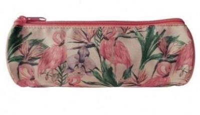 Piórnik Flamingi Liście czerwony. Wydawca: incood.. SmakLiter.pl Opakowanie Piórnik Flamingi Liście czerwony