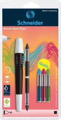 Opakowanie Pióro kulkowe SCHNEIDER Breeze NEON, M, białe/czarne + 5 x kartridż