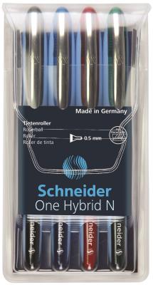 Opakowanie Pióro kulkowe Schneider One Hybrid N 0,5 mm 4 sztuki w etui mix kolorów