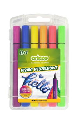 Pisaki z końcówką pędzelkową Cricco 11+1 kol.kaseta CR389K12. Wydawca: Amex. SmakLiter.pl Opakowanie Pisaki z końcówką pędzelkową Cricco 11+1 kol.kaseta CR389K12