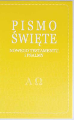 Pismo Św. Nowy Testament z psalmami (żółte). Autor: ks. bp. Romaniuk Kazimierz. SmakLiter.pl Okładka książki Pismo Św. Nowy Testament z psalmami (żółte)
