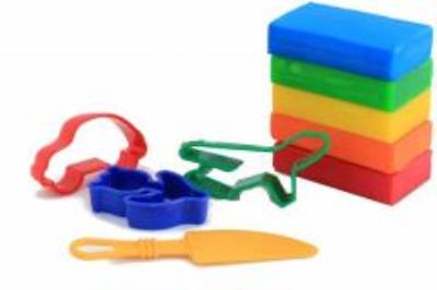 Opakowanie Plastolinka 5 kwadratów w wiaderku+akcesoria