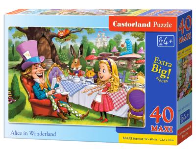 Puzzle 40 Maxi Alice in Wonderland. Wydawca: Castorland. SmakLiter.pl Opakowanie Puzzle 40 Maxi Alice in Wonderland