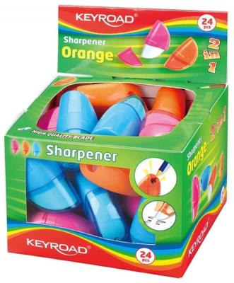 Opakowanie Temperówka z gumką Keyroad Orange Display 24 sztuki mix