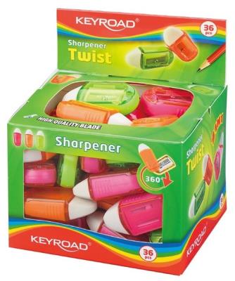 Opakowanie Temperówka z gumką KEYROAD Twist Display 36 sztuk mix