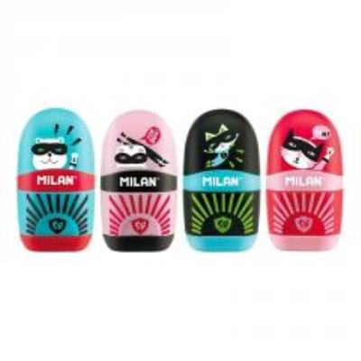 Opakowanie Temperówko-Gumka Capsule Super Heroes (16szt)MILAN