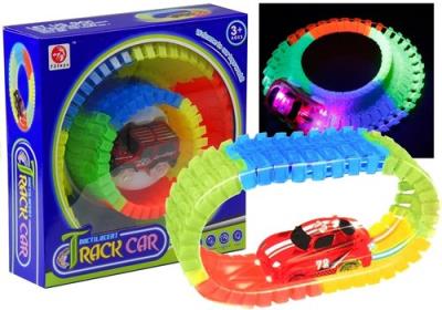 Opakowanie Tor Samochodowy Kolorowy Z Autem LED 80 elementów