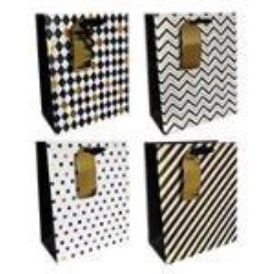 Okładka książki Torby prezentowe 18x23 Czarno-złote op. 12szt