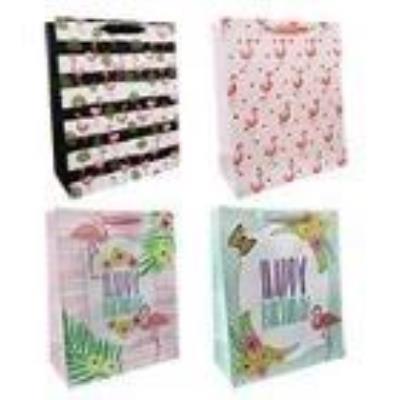 Okładka książki Torby prezentowe 26x32 flamingi op. 12szt