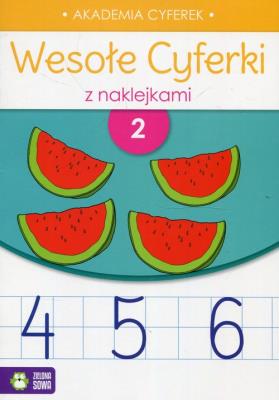 Okładka książki Wesołe cyferki z naklejkami. Zeszyt 2