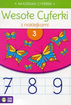 Okładka książki Wesołe cyferki z naklejkami. Zeszyt 3