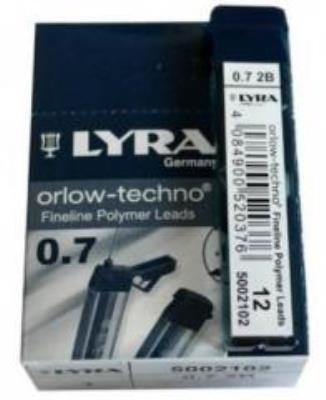 Wkłady grafitowe B 0,7mm (12szt). Wydawca: LYRA. SmakLiter.pl Opakowanie Wkłady grafitowe B 0,7mm (12szt)