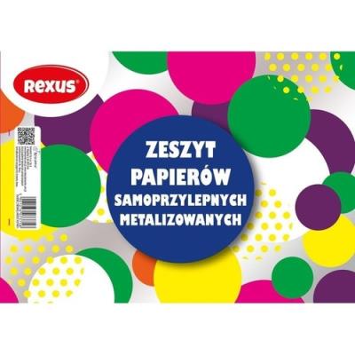 Opakowanie Zeszyt papierów samoprzylepnych metalizowanych A5 Rexus 8 kartek 5 sztuk