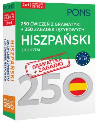 250 ćwiczeń z gramatyki Hiszpański + 250 zagadek. Autor: Opracowanie zbiorowe. SmakLiter.pl Okładka książki 250 ćwiczeń z gramatyki Hiszpański + 250 zagadek