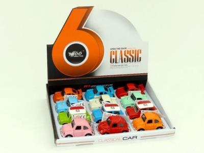 Opakowanie Autko klasyczne metalowe z dźwiękiem 12 sztuk mix modeli