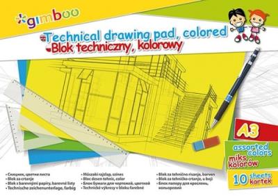 Blok techniczny z kolorowymi kartkami A3 GIMBOO 10 kartek 6 sztuk. Wydawca: Gimboo. SmakLiter.pl Opakowanie Blok techniczny z kolorowymi kartkami A3 GIMBOO 10 kartek 6 sztuk