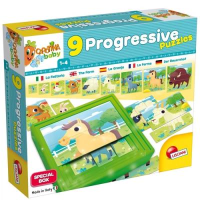 Opakowanie Carotina Baby 9 progresywnych puzzli Farma