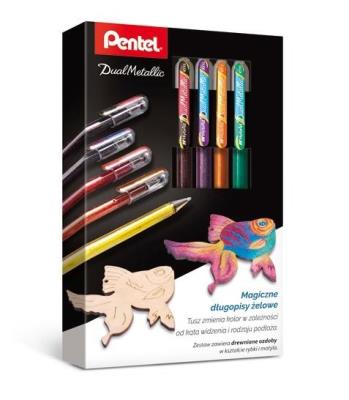 Opakowanie DŁUGOPIS ŻELOWY DUAL MET 4SZT ADFV