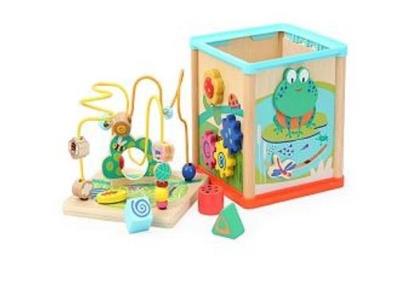 Opakowanie Drewniana zabawka interaktywna