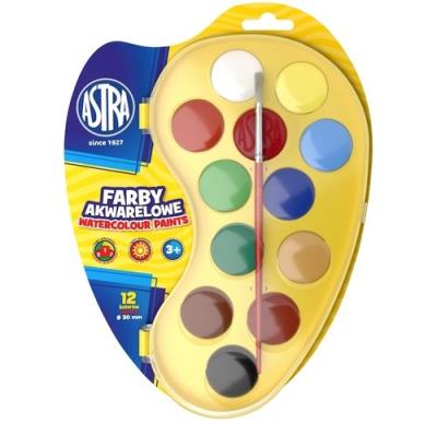 Okładka książki Farby akwarelowe 12 kolorów paletka