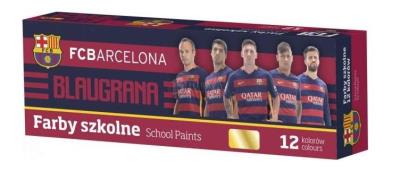 Opakowanie Farby szkolne 12 kolorów FC Barcelona ASTRA