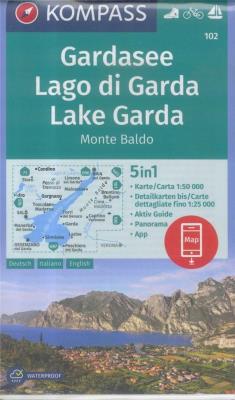 Okładka książki Gardasee/Lago di Garda/Lake Garda 1:50 000 Kompass