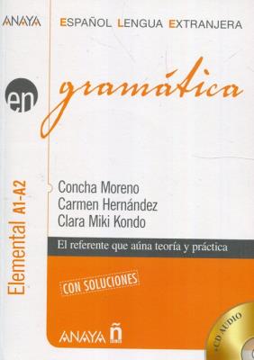 Gramatica elemental A1 A2 con soluciones + 2 CD. Autor: Moreno Concha, Hernandez Carmen, Kondo Miki Clara. SmakLiter.pl Okładka książki Gramatica elemental A1 A2 con soluciones + 2 CD