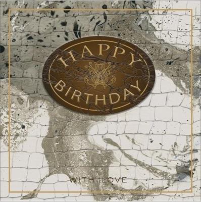 Opakowanie Karnet kwadrat z kopertą Urodziny Marble Leather