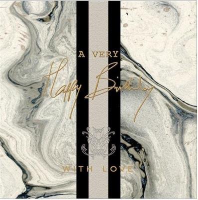 Opakowanie Karnet kwadrat z kopertą Urodziny Marble Stripe