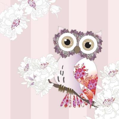 Opakowanie Karnet Swarovski kwadrat CL0511 Różowa sowa