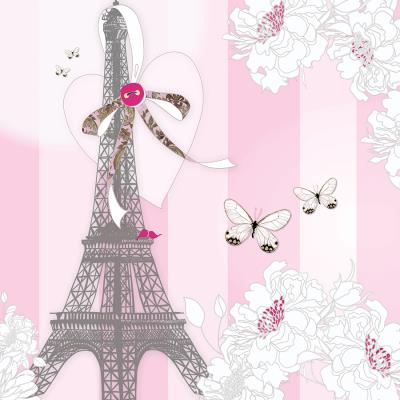 Opakowanie Karnet Swarovski kwadrat CL0525 Wieża Eiffla motyl