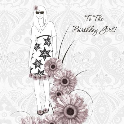 Opakowanie Karnet Swarovski kwadrat Urodziny dziewczyna