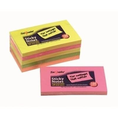 Opakowanie Karteczki Samoprzylepne 127x76 neon 100 kartek 6 sztuk