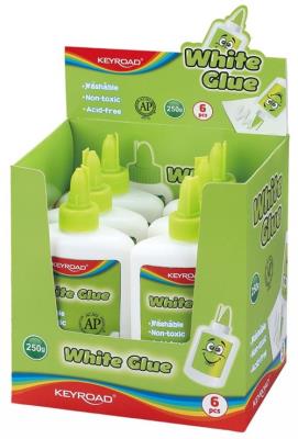 Opakowanie Klej biały KEYROAD 250 g 6 sztuk